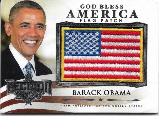 2020 Decision Barack Obama God Bless America Flag Patch Card