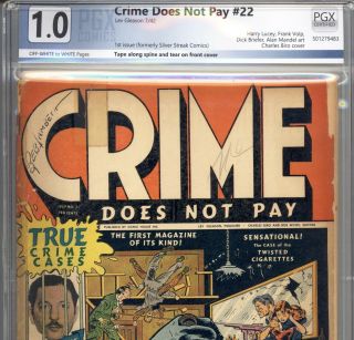 Crime Does Not Pay 22 Pgx Graded 1.  0 (fr) 1942 Golden Age - Scarce/valuable