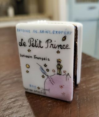 Vintage Limoge De Petit Prince (the Little Prince) Hand - Painted Rare Quill Clasp