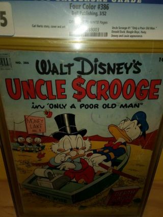 Four Color 386 (uncle Scrooge 1) Cgc 2.  5 Ow / W