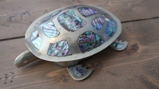Vintage Alpaca Silver Mother Of Pearl Inlay Box 6 X 4.  5 X 1.  75 Inches