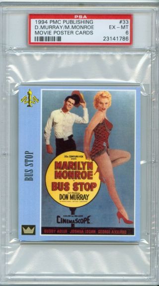 1994 Pmc Movie Poster Cards 33 Marilyn Monroe Don Murray Bus Stop Rare Psa 6