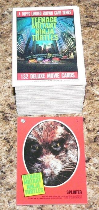 Teenage Mutant Ninja Turtles Movie 1 By Topps 1990.  132 Cards & 11 Stickers.