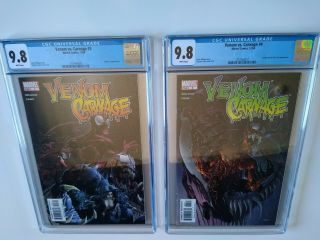 Venom Vs Carnage 3 & 4 Cgc 9.  8 Flawless Cases 2004 Clayton Crain Venom 2 Movie