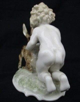 PUTTI Naked Child with FAWN Deer figurine TUTTER Hutschenreuther Selb 1955 - 1969 3