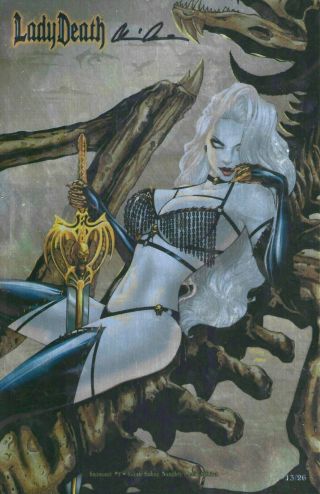 Lady Death Swimsuit 1 Metal Cover Ltd.  Ed.  26 Comic Book - - Sorah Suhng