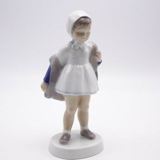 Vintage B&g Bing Grondahl Porcelain Figurine Girl With Coat Miss Charming 2387