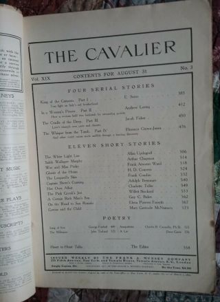 The CAVALIER Issued Weekly Aug 31,  1912 
