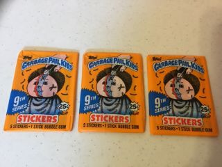 Garbage Pail Kids Series 9 Wax Packs (3).  Usa.  3 Hard To Find Packs Up For Bid.