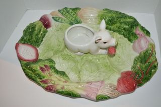 Fitz And Floyd Classics French Market Sectioned Vegetable - Dip Serving Platter