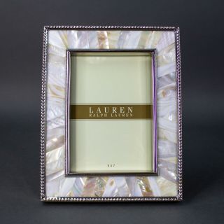 Lauren Ralph Lauren Mother Of Pearl & Silver Tone Photo Picture Frame 5 X 7
