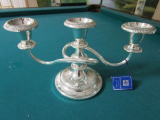International Silver Co.  3 Arms Candle Holder Silverplated Candelabra 6 X 10 "