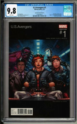 U.  S.  Avengers 1 (2017) Hip Hop Variant Cgc 9.  8 White Only 1 On The Cgc Census