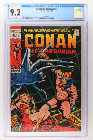 Conan The Barbarian 4 - Marvel 1971 Cgc 9.  2