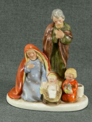 Vintage Rare Goebel One Piece Holy Family Nativity Kneeling Angel Candle Holder