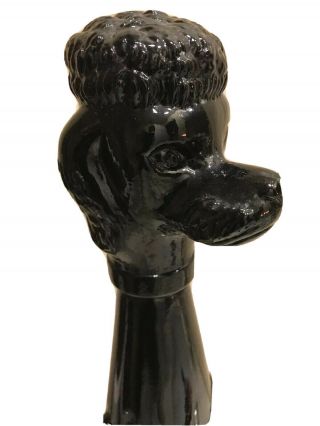 Vintage Black Poodle Milk Glass Statue Decanter Hollywood Regency Style 2