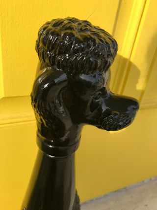 Vintage Black Poodle Milk Glass Statue Decanter Hollywood Regency Style 3