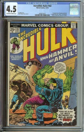 Incredible Hulk 182 Cgc 4.  5 Ow/wh Pages // 2nd Appearance Wolverine