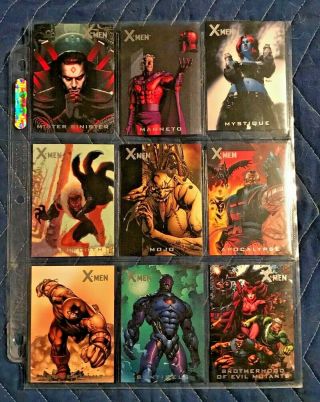 2009 X Men Archives Marvel Nemesis Complete Chase Set Nm To N1 - N9