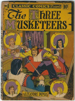 Classics Illustrated 1 The Three Musketeers 1st Edition - Rare