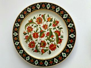 Vintage Sumerbank Hand Painted Decorative Plate Dish Pattern Majolika Turkey