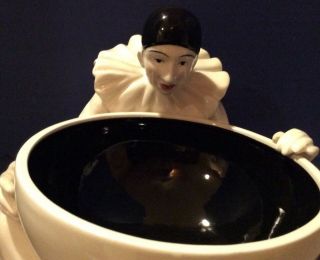 Vintage Taste Setter Sigma Harlequin Clown Ceramic Pierrot CANDY DISH / BOWL 2