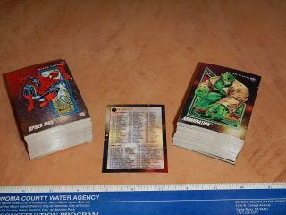1992 Impel Marvel Heroes & Villains Complete Trading Card Set 1 - 200