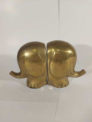Vintage Mid Century Decorative Crafts Inc.  Brass Elephant Bookends