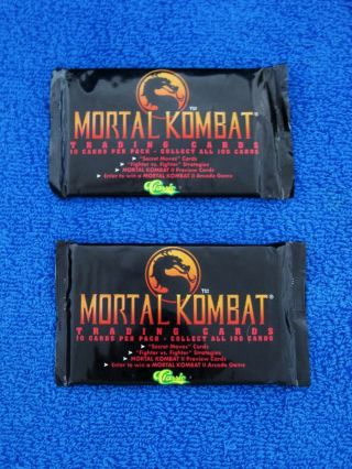 Mortal Kombat Trading Cards 1994 Set Of 2 Factory -