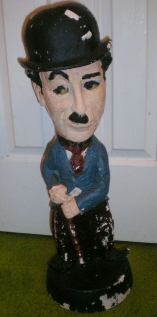 Vintage 23 " Charlie Chaplin Chalk Ware Chalkware Plaster Figurine 1970 