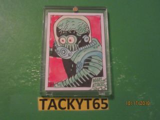 2015 Mars Attacks Occupation Autographed Green Sketch 1/1