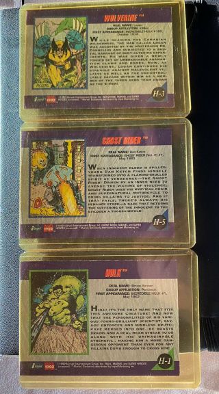 1992 Marvel Universe Series III HOLOGRAM Insert Set of 3 NM H1 H3 H5 2