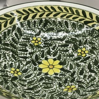 LE SOUK CERAMIQUE Art Pottery Bowl from Tunisia Hand Crafted 13” X 3” 2