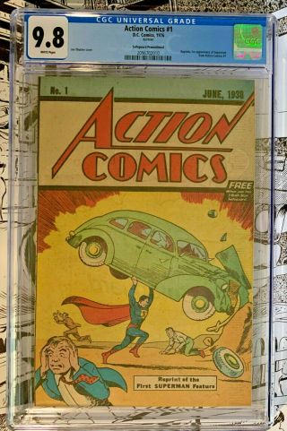 Action Comics 1 | Cgc 9.  8 | White Pages - Safeguard Promotional Cgc 9.  8