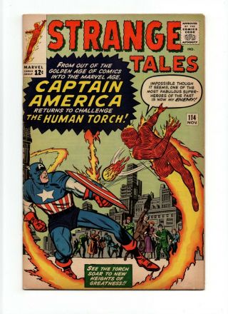 Strange Tales 114 Fn,  6.  5 Vintage Marvel Key 1st Silver Age Cap (disguise) 12c