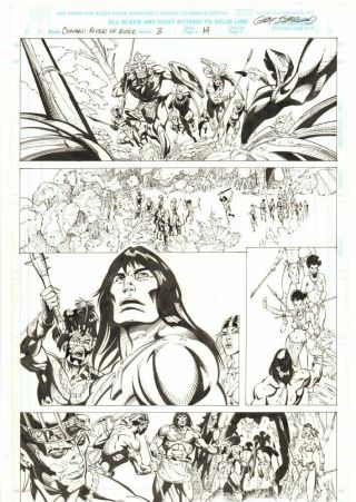 Conan: Flame And The Fiend 3 P.  14 - Conan And Natives - 2000 By Geof Isherwood