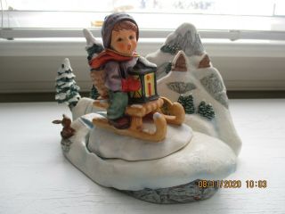 Goebel Hummel " Ride Into Christmas " Figurine 396 2/0 Tmk6 - 4.  75 " Boy On Sleigh