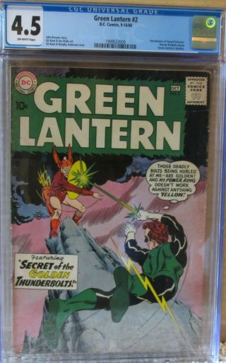 Green Lantern 2 Cgc 4.  5 1st Pieface Secret Golden Thunderbolt 1960