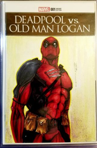 Deadpool Vs Old Man Logan Marvel 001 Sketch Cover Art Comic Wolverine