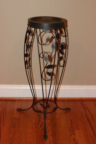 Partylite Retired Verona Wrought Iron 3 Wick Candle Holder Stand With Plant Top