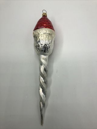 Christopher Radko Christmas Ornament ELFCICLE 96 - 014 - 0 Long Silver with Elf Head 2