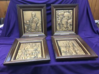 1980 Norman Rockwell The Four Freedoms Set Of 4 Bronze Plaques