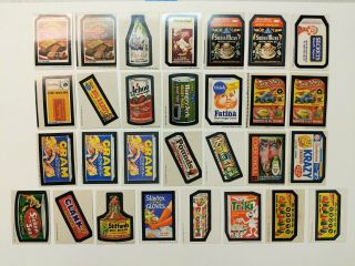 1974 Wacky Packages Series 5 Set Of 29 Sticker Cards Tan Back