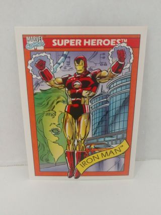 1990 Marvel Universe Series 1 One Impel Card Iron - Man 42 Avengers Tony Stark