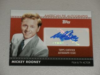 2011 Topps American Pie Autograph Auto Apa1 Mickey Rooney