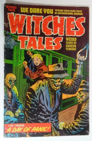 Witches Tales 22 Dec 1953 Harvey Comics Lee Elias Subway Ghoul Cover Vg - 3.  5