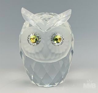 Retired Swarovski Austrian Crystal Large Owl 7636 Signed Glass Figurine 1 Jjl
