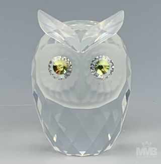Retired Swarovski Austrian Crystal Large Owl 7636 Signed Glass Figurine 2 Jjl