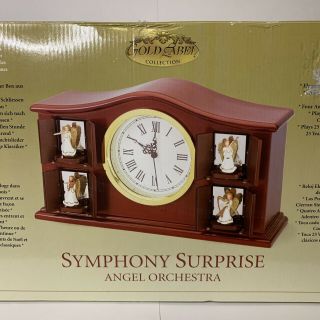 Mr.  Christmas Holiday Gold Label Symphony Surprise Angel Orchestra Mantel Clock