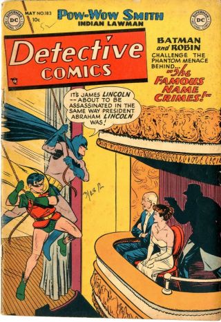 Detective Comics 183 Vgf May 1952 Staple Pull Top Staple See Photos